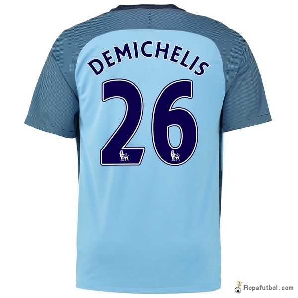 Camiseta Manchester City Replica Primera Ropa Demichelis 2016/17 Azul